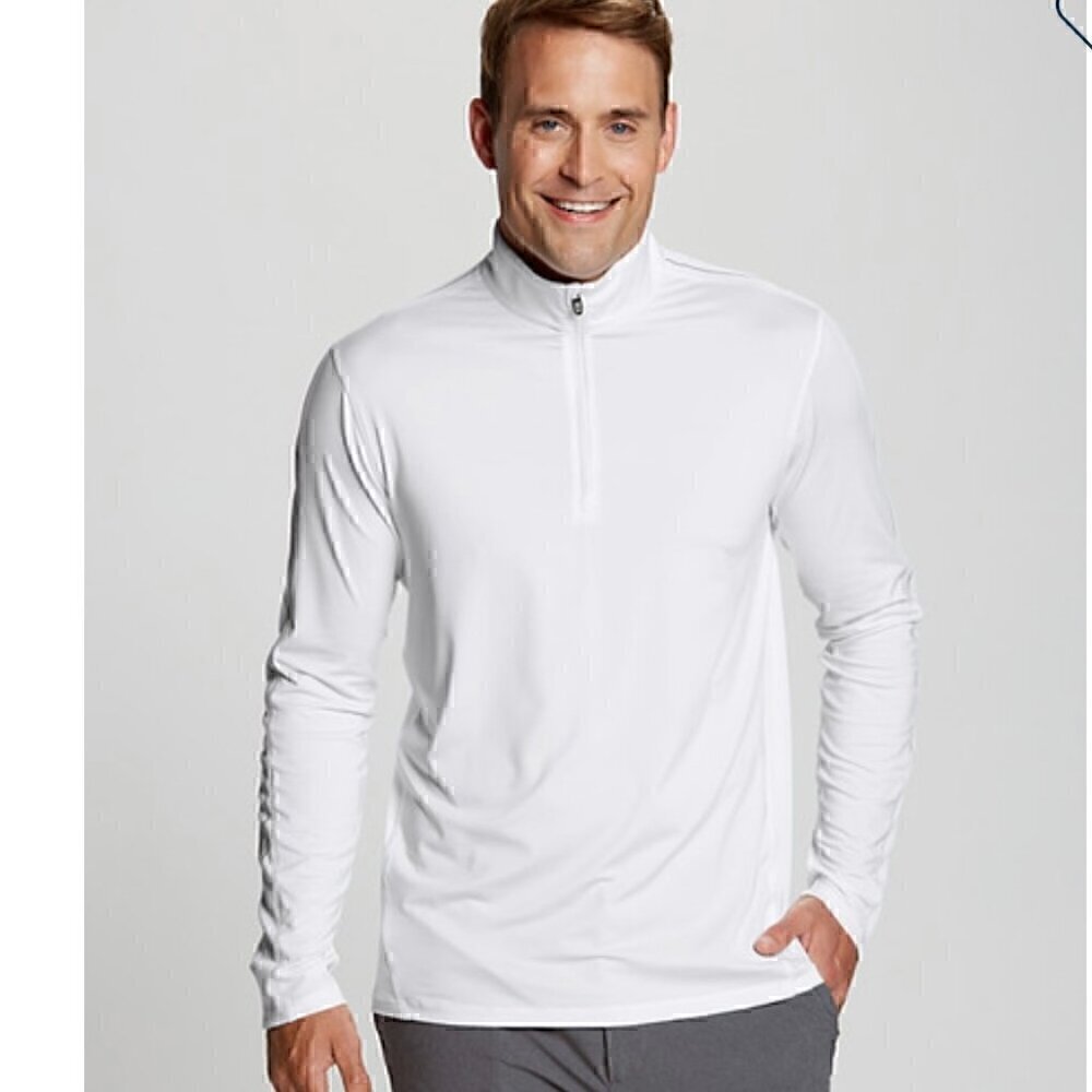 EUC - Cutter & Buck Men's Pennant Sport Half Zip in White - Size: Large